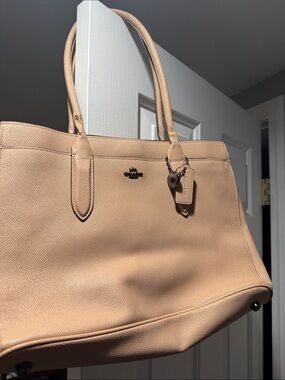 Coach Pebbled Leather Tote in light pink